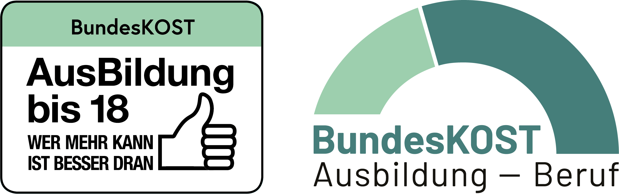 Logos BundesKOST AusBildung bis 18 und Ausbildung - Beruf